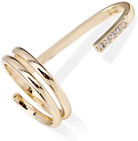 HAHA&TOTO Women Finger Nail Ring Fingertip Rings for Girls Polished and Rhinestones Nail Art Rings Decorative Jewelry