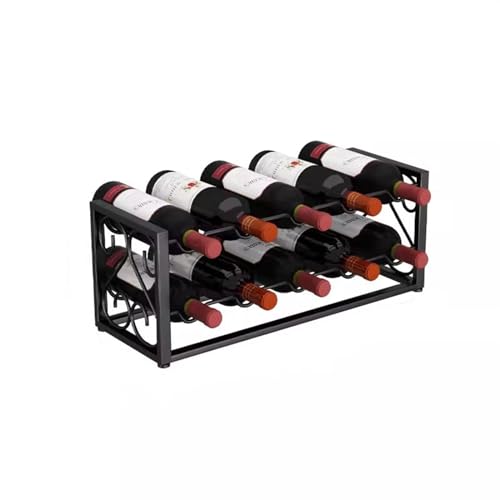 Cabinet wine rack en fer forgé noir LWX - Support de vin design L