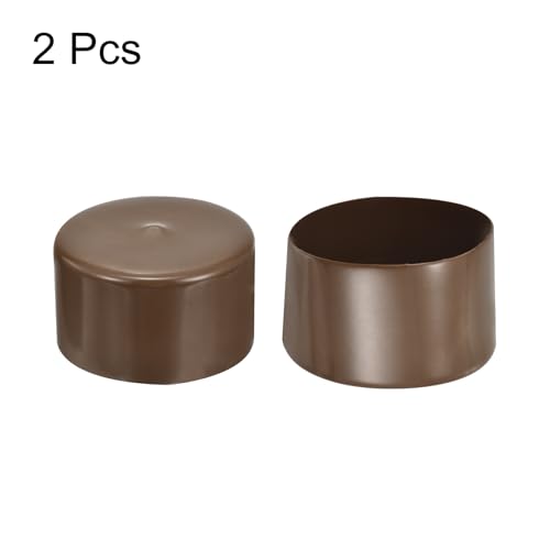 Image of uxcell 2pcs Rubber End Caps 90mm(3 9 /16 inch) ID Vinyl Round Tube Bolt Cap Cover Screw Thread Protectors Brown, 50mm Height