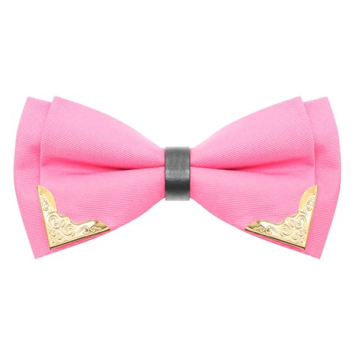 Image of Bow Ties for Men Women Metal Gold Bowtie, Pre Tied Mens Bow Tie Tuxedo Bowties Men for Prom Wedding Party