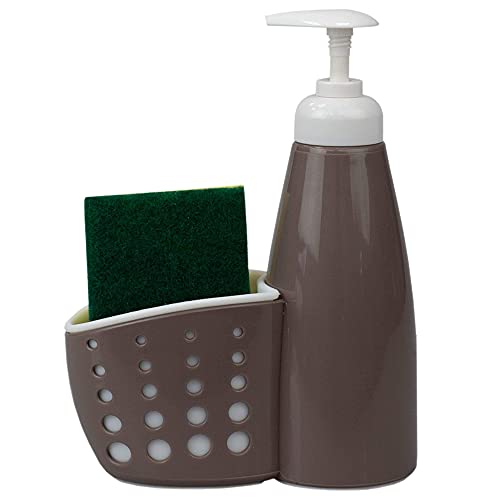 Countertop Soap Pump/Dispenser with Perforated Sponge Holder/Accessory Caddy - Sponge Included