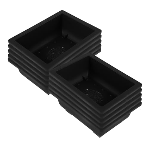 HANABASS 12 Macetas De Estilo Retro para Bonsái Rectangulares para Balcón Verduras Y Jardín De Plástico Color Negro