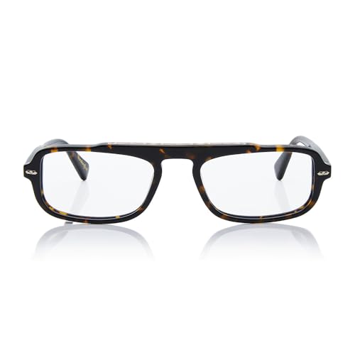 Image of Shisen Fox SAMURAI Versatile Vintage Rectangular Frames for eyeglasses | Stylish eyewear Crafted from Italian Acetate material | 54 MEDIUM Unisex Spectacle Eye frame with Demo lenses