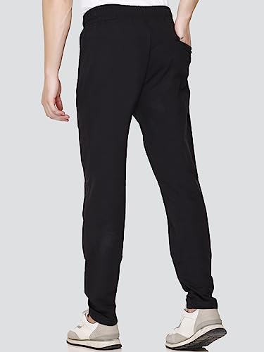 Image of Cotton Lowers for Men, Regular Fit, Zip Pocket, Night Pant, Joggers, Sports Trousers, Gym n Lounge Wear Track Pant for Boys Black XXL