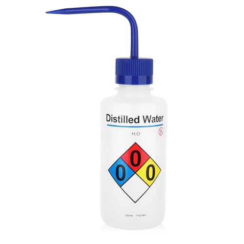 LABINVO Distilled Water Wash Bottles, 1 PC of Vol.500ml (17oz), Narrow Mouth, Self-Venting Safety...