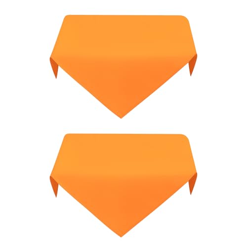 mylacerhome 2 Pack Small Square Table Cloth 24X24 Inch Orange Washable Fabric Tablecloth Polyester Solid Table Cover for Night Stand End Table Side Table Outdoor Indoor