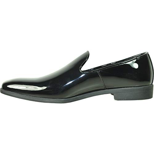 Vangelo Men Dress Shoe Vallo-3 Loafer Slip On Formal Tuxedo For Prom Wedding Ortholite Insole Black Patent Size 12W #TOP4