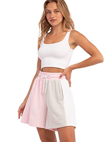 Adidas short Color Block rose idéal pour vos journées d'été décontractées