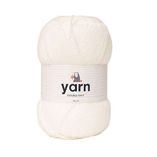 KORBOND DK White Yarn - 100g Acrylic Wool - Lightweight, Hypoallergenic & Durable Double Knit Crochet Yarn Knitting Wool (290m Total)