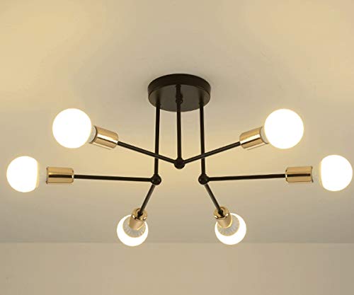 Éclairer un grand salon sombre grâce au lustre blanc 6 lumières nordique