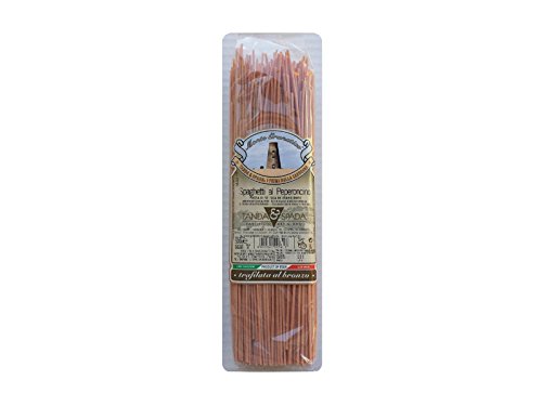 20 x 500 gr - Spaghetti al peperoncino. Pasta di semola di grano duro trafilata al bronzo prodotta dall'azienda di Thiesi Tanda & Spada