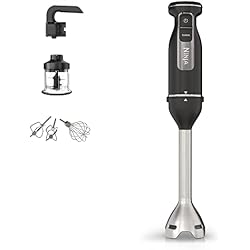 Ninja Foodi 3-in-1 Hand Blender, Hand Mixer & Chopper, Black CI100UK | Food Processor with 3 Attachments, 850W Powerbase, Immersion Blender, 5 Mixing Speeds and 2 Blending Speeds, 1.5m Cord.