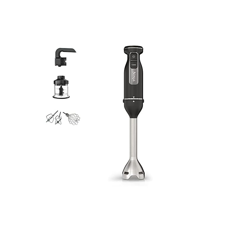 Productafbeelding van Ninja Foodi 3-in-1 Staafmixer, Handmixer & Hakmolen met Geleidelijke Start, 2 Meng- & 5 Mixsnelheden om te Hakken, Mixen, Kneden, Mengen & Meer, Vaatwasserbestendige Onderdelen, 850W, Zwart, CI100EU voor vergelijking en koopadvies