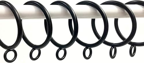Jocon HD6038Q Drapery Curtain Rings, Eyelet Rings, 1.5 Inch Inner Diameter (40, Black)