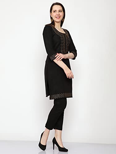 Image of FNOCKS Women's Fleece Velvet Fabric Kurta Palazzo Set with Pocket