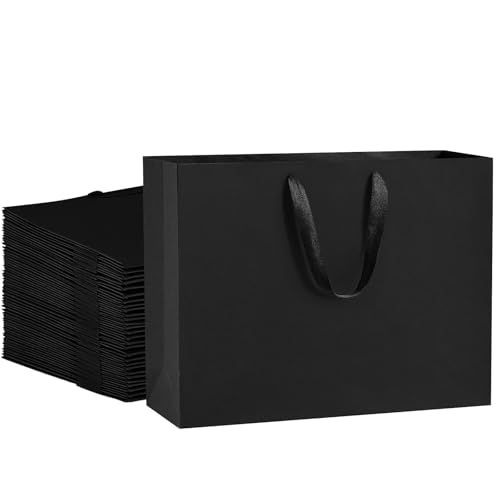 BagDream Extra Large Black Gift Bags with Handles 16x6x16 Inch 24 Pack XL