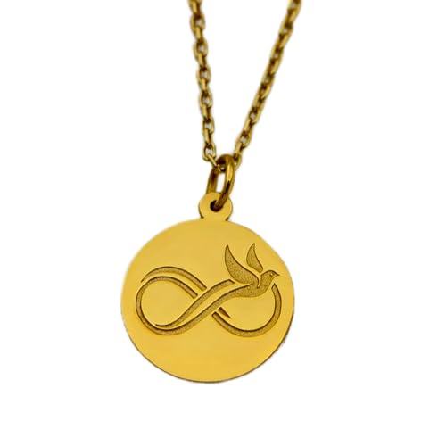Collier pendentif gravé infini en argent sterling plaqué or d'exception