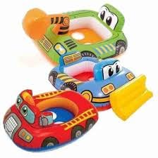 Image of Inflatable Kiddie Float | Water Baby Floater for Kids| Safe Anti-flip Diaper Style Swim Tube Rider| Swim Pool Tube for Toddlers|Multicolor Cute Swimming Pool Safety Seat (CAR KIDDIE FLOAT)