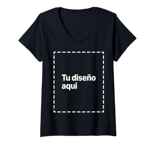 Camiseta para Mujer con Cuello En V Personalizada con Tu Imagen En La Parte Delantera