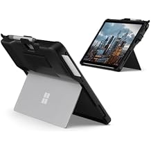 تم تصميم UAG لـ Microsoft Surface Pro 8 Case Scout Black ، قارئ البطاقة الذكية المتكامل CAC TAA المتوافق مع DOD Military مع حامل القلم وحزام اليد غطاء واقي متين من URBAN ARMOR GEAR