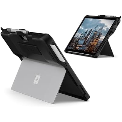 UAG Designed for Microsoft Surface Pro 8 Case Scout Black, Integrated Smart Card Reader CAC TAA Compliant DOD Military w/Pen Holder & Hand Strap Rugged Protective Cover by URBAN ARMOR GEAR