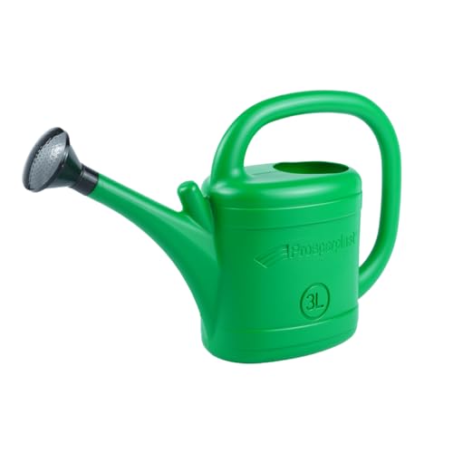 Gießkanne Grün 2L / 3L / 5L / 8L / 10L / 14L Kunststoff Gartengießkanne mit Brause Blumengießkanne für Garten & Zimmerpflanzen Bewässerung Leicht & UV-beständig (3 Liter)