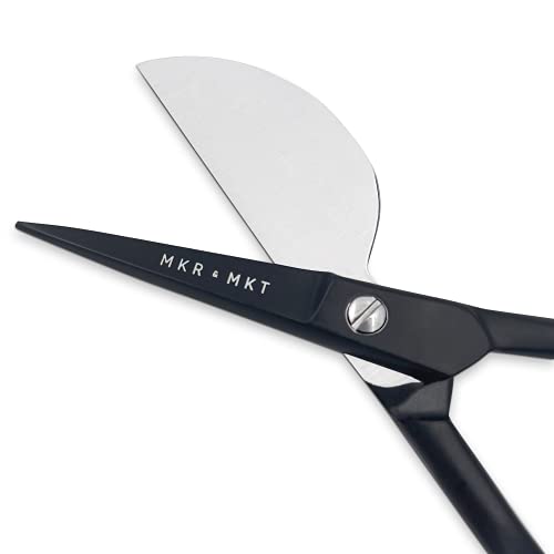 Maker And Market Applique Pelican Duckbill Blade 5.8 Inch - Double Bent Curved Offset Handle Scissors With Pouch Sleeve For Embroidery, Fabric, Thread, Knitting, Sewing, Arts & Craft (Black) #TOP2