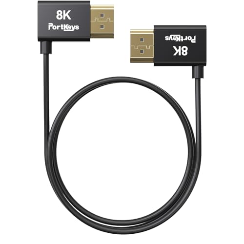 Image of Portkeys 8K HDMI Cable High-Speed HDMI Ultra Thin 10-Core Coaxial Cable, 2.4mm Diameter Cable 19-PIN Full PIN Mapping Support 8K60Hz 4K240Hz for Camera Monitor /PC /TV /PS5 /XBOX(0.5M)