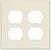 Cooper Wiring Devices 2150A-BOX Wallplate 2G Dup Recp Thermoset Std AL