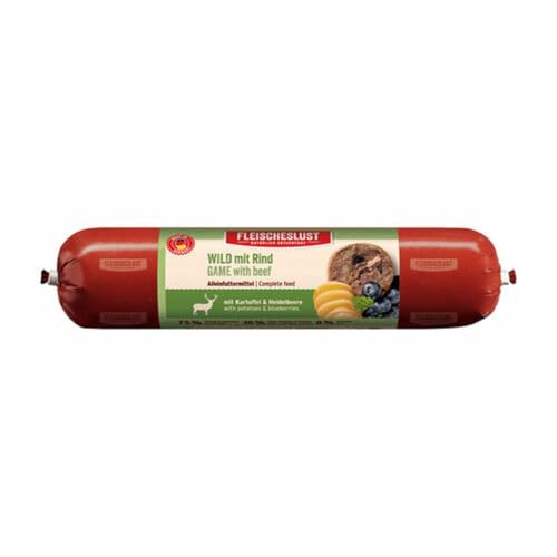 Fleischeslust Wild mit Rind mit Kartoffel & Heidelbeere Wurst (1 x 400 Gramm)