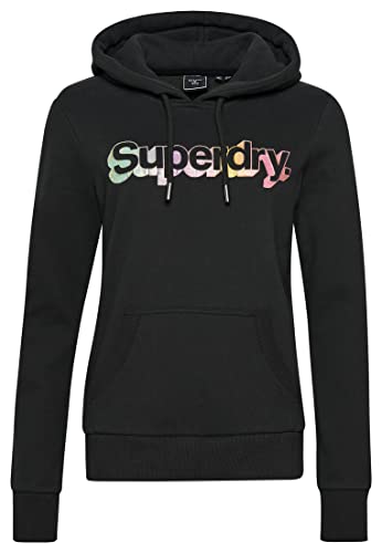 Superdry Damen Kapuze Sweatshirt, Washed Black, 36