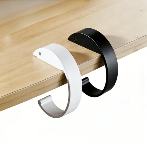 Bicemend 2-Pack Aluminum Alloy Bag Hook, Black & White