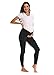 Foucome Women's Maternity Legging Under The Belly Super Soft Support Seamless Elastic Pants (Black 2pack, XL)