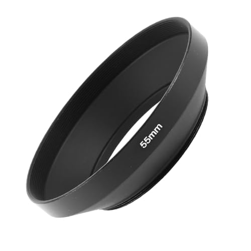 Uxcell parasol de lente universal de metal negro de 55 mm rosca para lente gran angular, 1 pieza miniatura 4