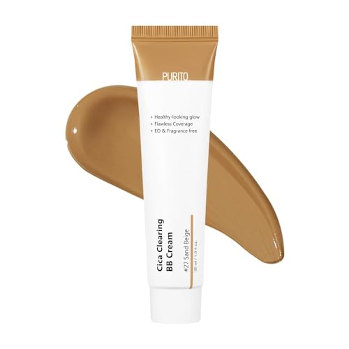 PURITO Cica Clearing BB Cream #27 Sand Beige 1 fl.oz / 30ml, Vega...