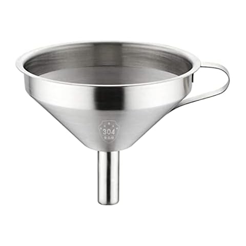TIJAR 10cm Stainless Steel Funnel with Holder Cover