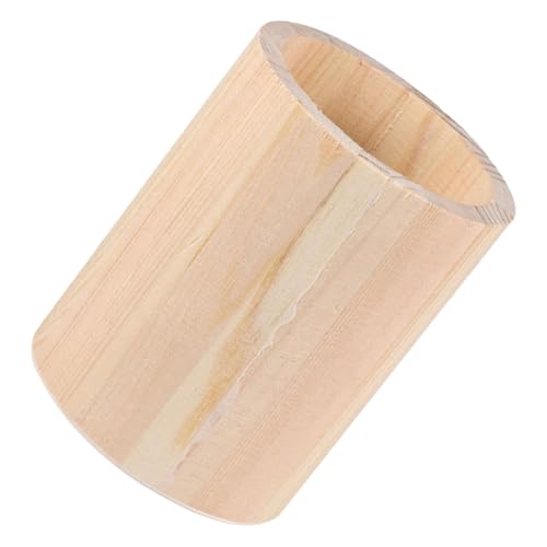 Abaodam Portalápices de Madera sin Decorar para Escritorio, Soporte Redondo de Pino sin Pintar, Organizador Multifuncional para Bolígrafos y Brochas de Maquillaje, 1 Pieza, Diseño Clásico