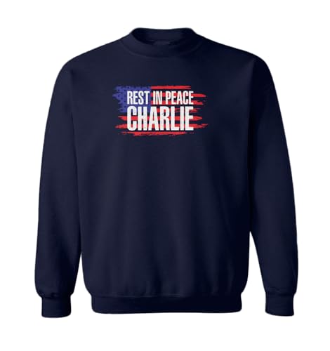 Tcombo Rest In Peace Charlie American Flag Toddler Fleece Crewneck Sweater