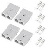 4 Stück 50A Batterieanschluss Stecker – Grau PC Schnellverbindungsstecker Mit Insgesamt 8 Kupfer Anschlussstiften, 50 Ampere Steckverbinder Für Ladegeräte, Elektrofahrzeuge Und Batterien