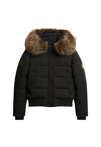 Superdry Damen Everest Hooded Bomberjacke Schwarz 36