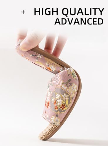 Espadrilles Tatami Japanese House Slippers for Women Cute Satin Home Flats Slip on Slides Open Toes Breathable Lightweight No Slip Comfort Wear Shoes Indoor Bedroom Matching Slippers for Couples4