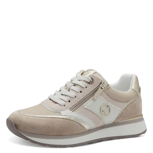 Tamaris Damen Klassische Ballerinas, Frauen Flats,Comfort Lining,TOUCHit-Fußbett,Slip-ons,klassisch elegant,Ballerinen,Ivory Glam,37 EU – Ansicht 1