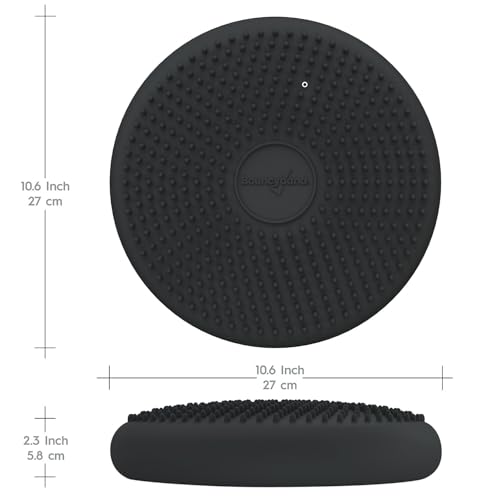 Image of BouncyBand Wiggle Seat, Gray, 1-Pack - Small 10.75 inch D x 2.5 inch H Wobble Cushion for Kids Aged 3-7 - Sensory Tool Promotes Active Learning & Improves Productivity - Includes Pump for Easy-Inflation