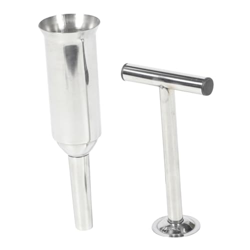 Cabilock 1pc Stainless Steel Sausage Stuffer Manual Meat Filler for Homemade Sausage Compact for Easy Carrying for Restaurant and Hotel Use