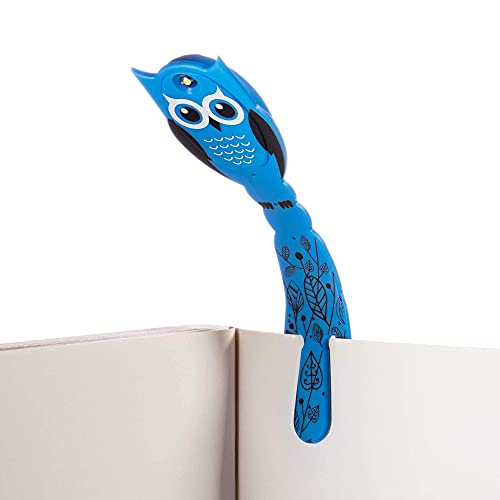 Image of Gifts for Readers & Writers Book Light for Kids, Clip On Reading Light for Bed, 2in1 Flexilight Pals & Bookmark, Small & Lightweight with a Soft Glow, 2 Batteries Included, Owl