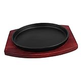 Hoement 1pc Non-stick Cast Roasting Tray for Teppanyaki Barbecue Beef Steak Plate Baking Dish for Frying Roasting Easy to Clean Maintain