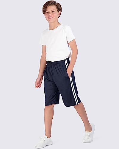 Image of Real Essentials 5 Pack: Boys' Dry Fit Basketball Shorts for Youth Kids Teens - Athletic Running Soccer Sports with Pockets