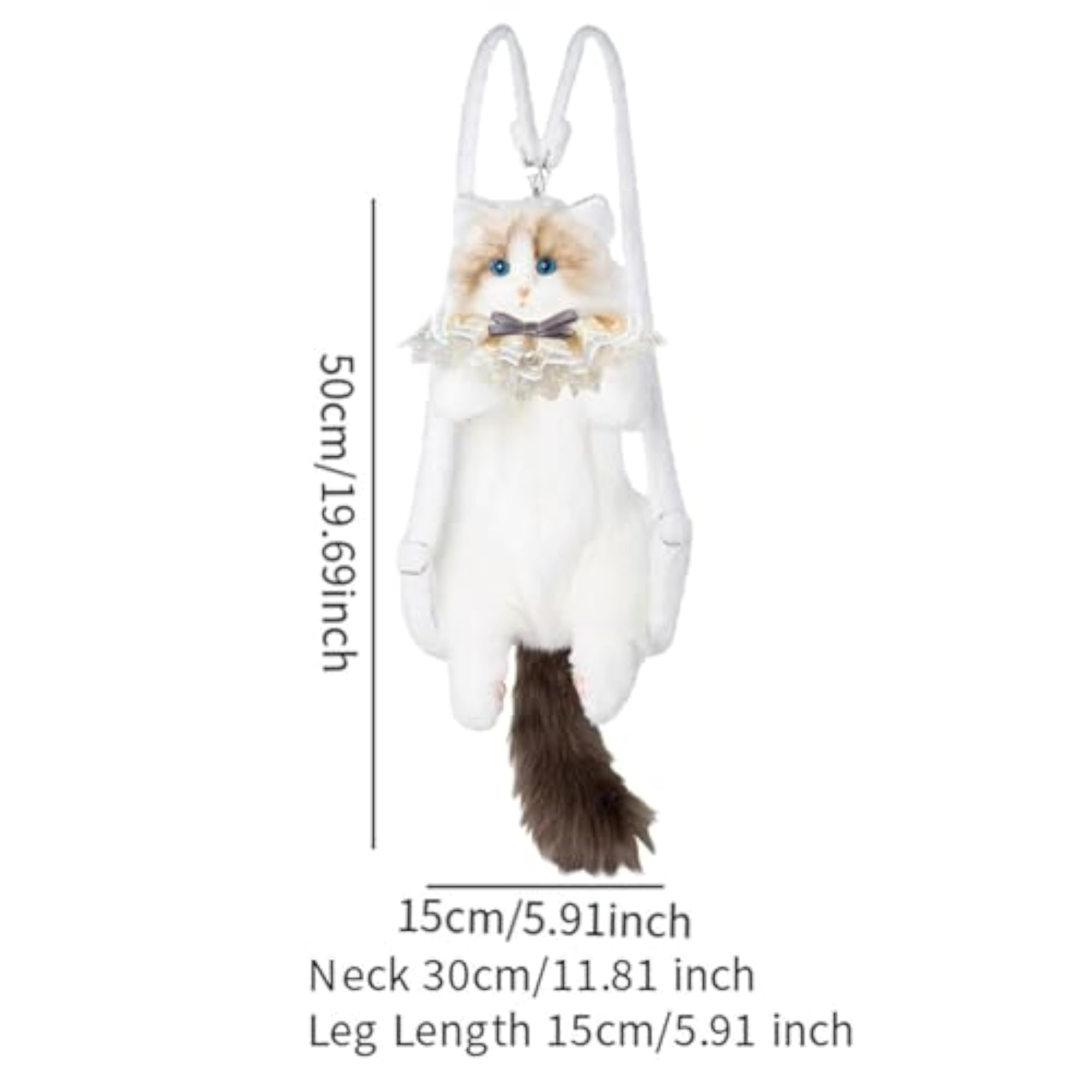 Cute Cat Plush Backpack Soft Casual Stuffed Animals Bag