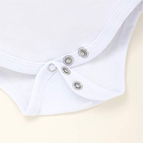 Cetepy Baby Boy Clothes Newborn Romper Infant Summer Outfits Short Sleeve + Long Pants + Hat 3Pcs Set New To The Crew Letter Printed White 3-6 Months 80Cm #TOP2