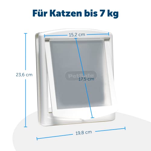 PetSafe Original 2-Way - Haustiertür mit beidseitiger Öffnung - Manuelle Verriegelung, robuster Rahmen, Klein, Weiß